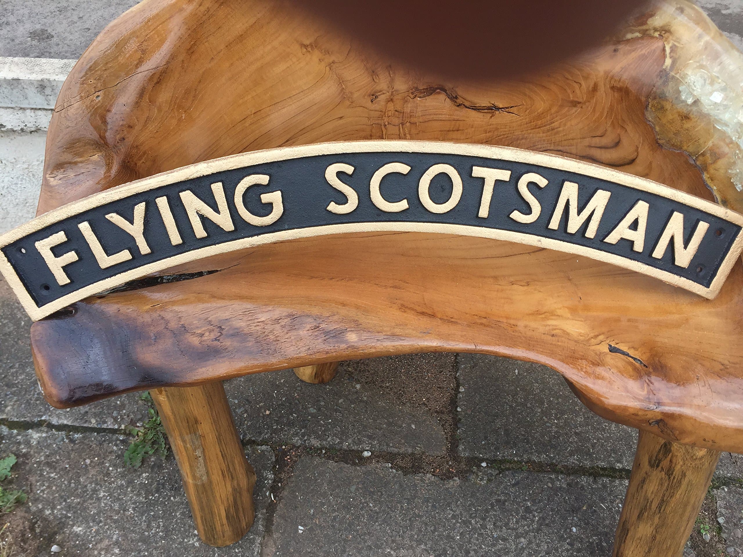 Flying Scotsman Nameplate 72cm Cast Iron Railway Train Memorabilia LNER London Kings Cross To Edinburgh World Record Steam Locomotive Fastest + Longest Non-Stop Great Northern Railway