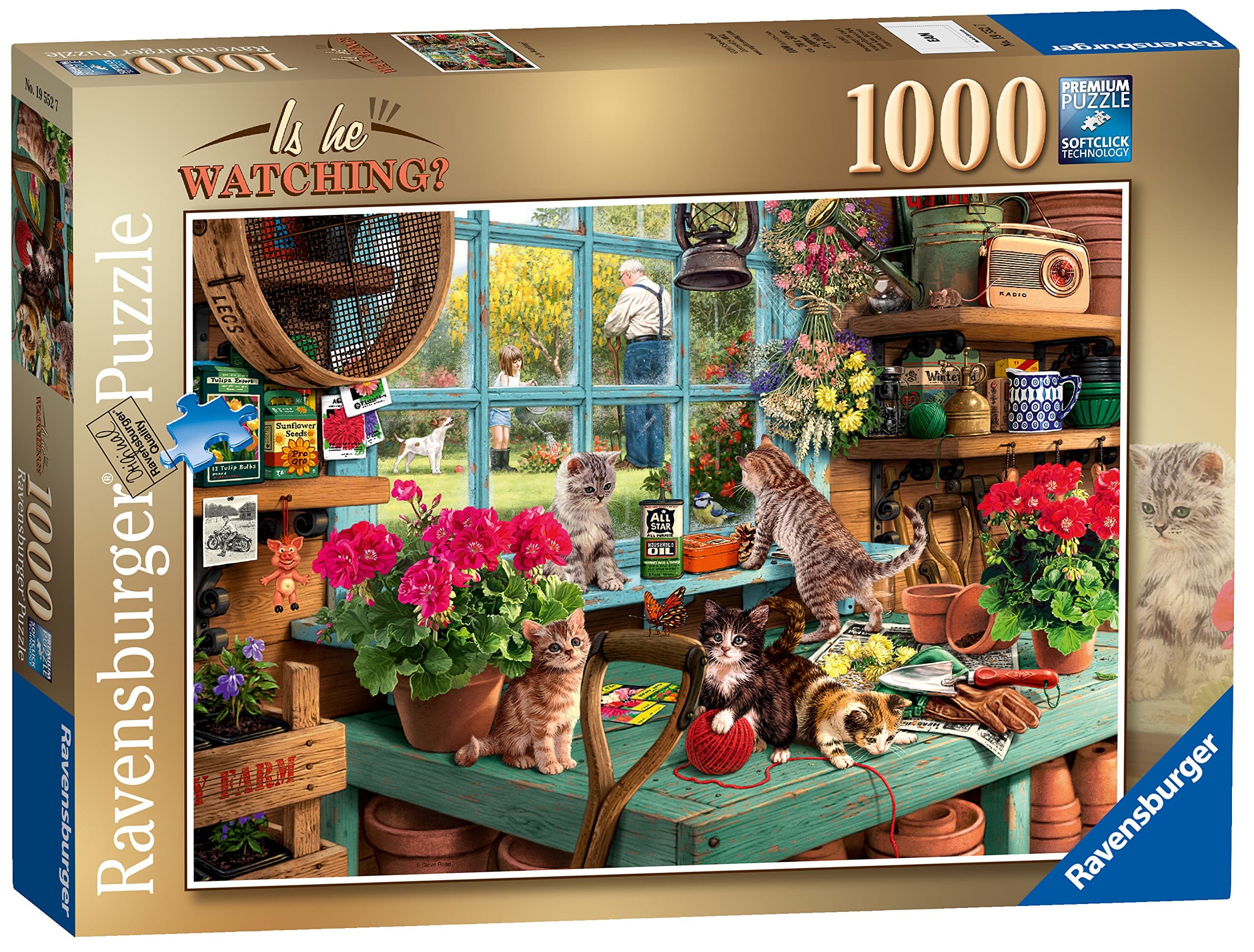 Ravensburger Is He Watching 1000 Pieces Jigsaw Puzzle for Adults and Kids Age 12 Years Up - Cats & Kittens