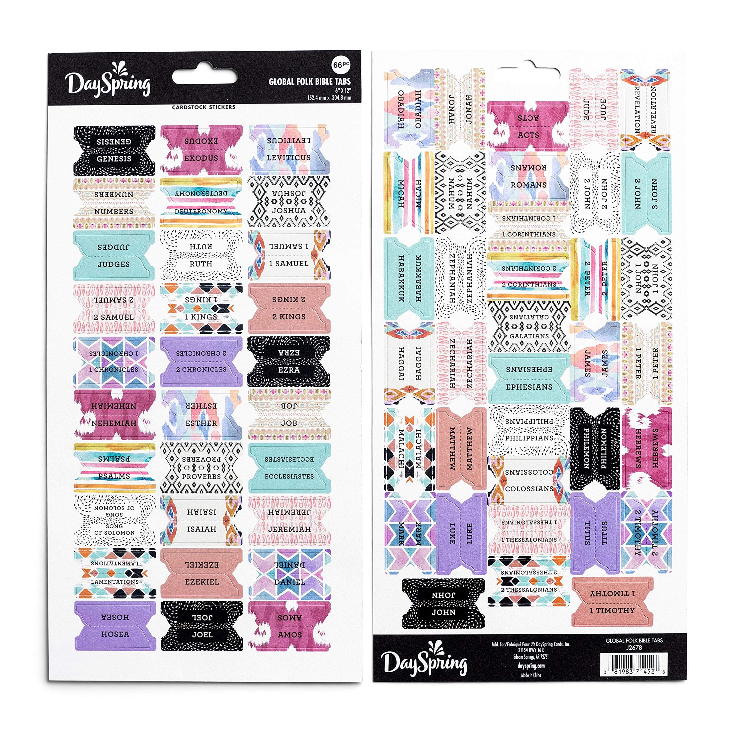 DaySpring J2678 Global Folk-Books Bible tabs, Multi