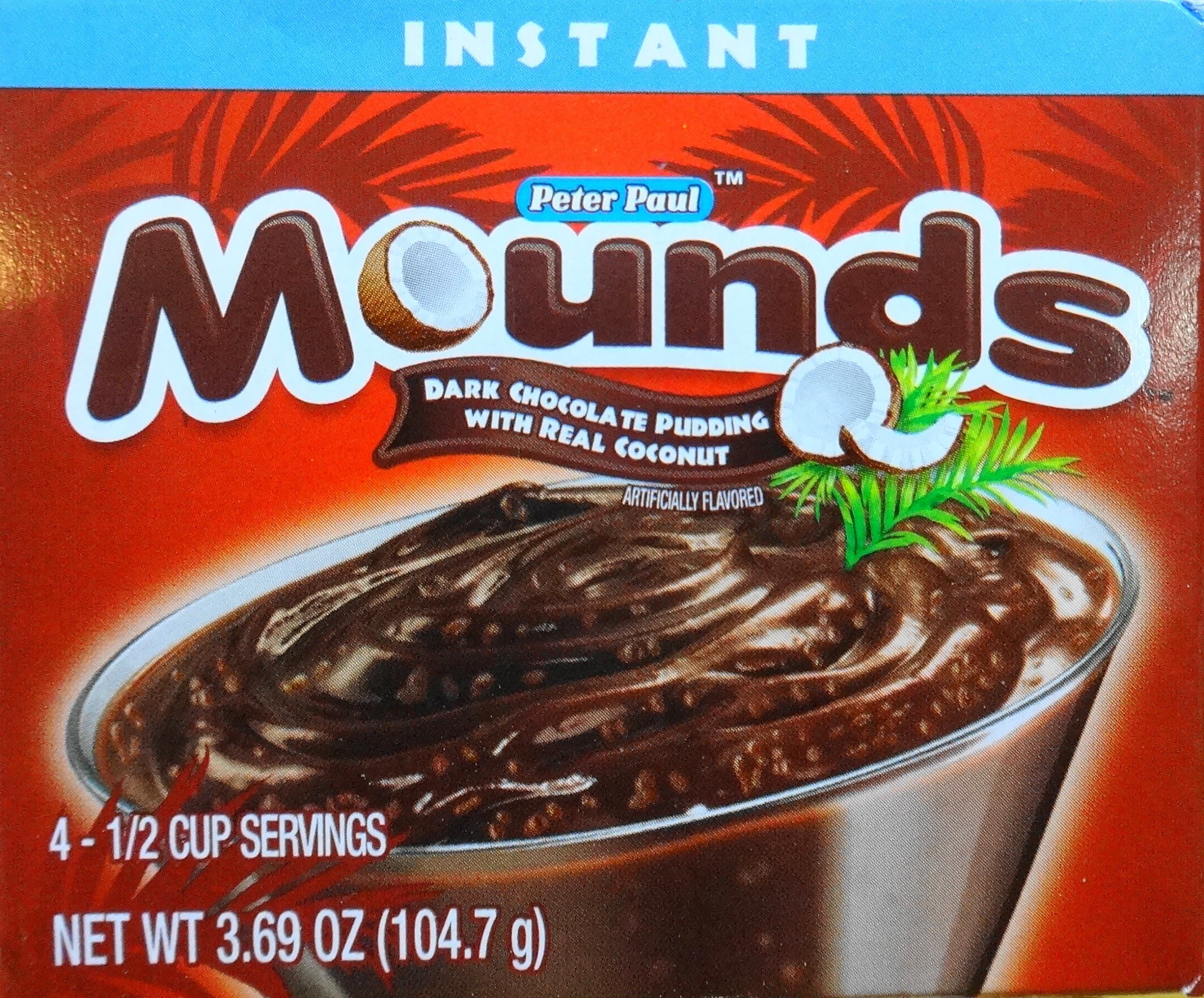 Mounds Instant Dark Chocolate Pudding Mix 3.69 Ounces (Pkg. Of 4)
