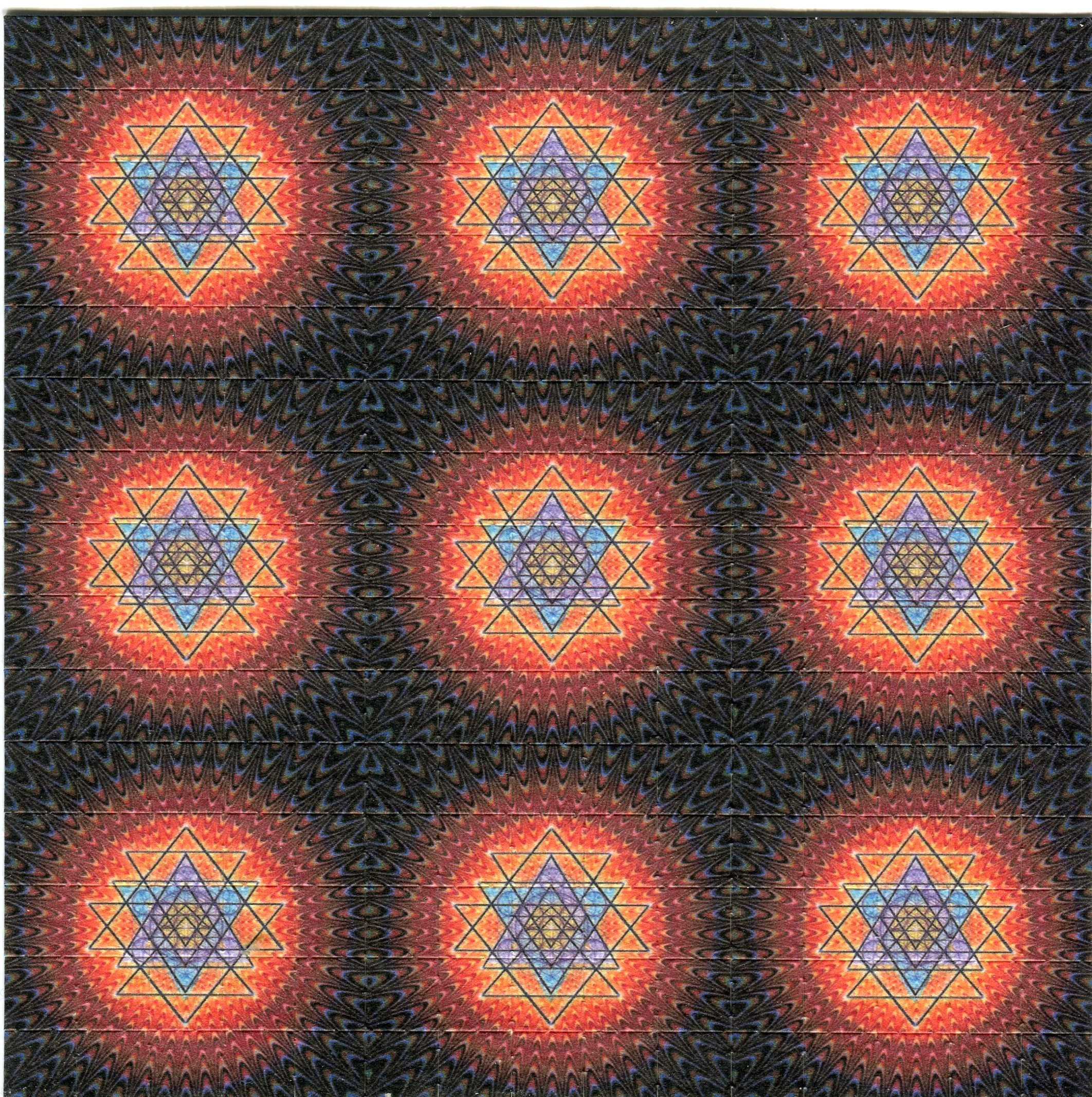 Psychedelic Blotter Art Print Perforated Sheet/Paper 15x15 - Triangle Design