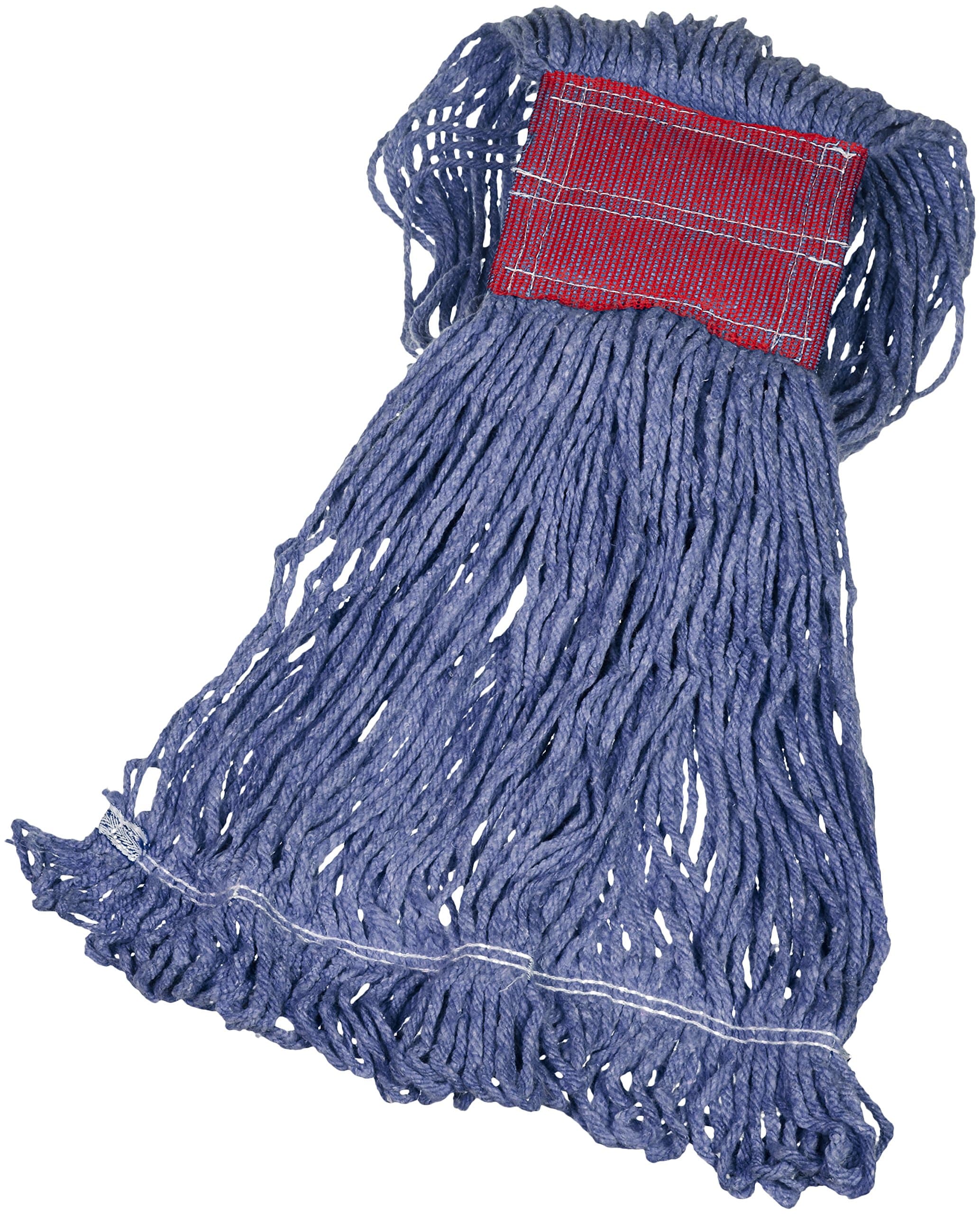Amazon Basics Loop-End Synthetic Mop Head, 5-Inch Headband, Large, Machine Washable, Blue, 6-Pack
