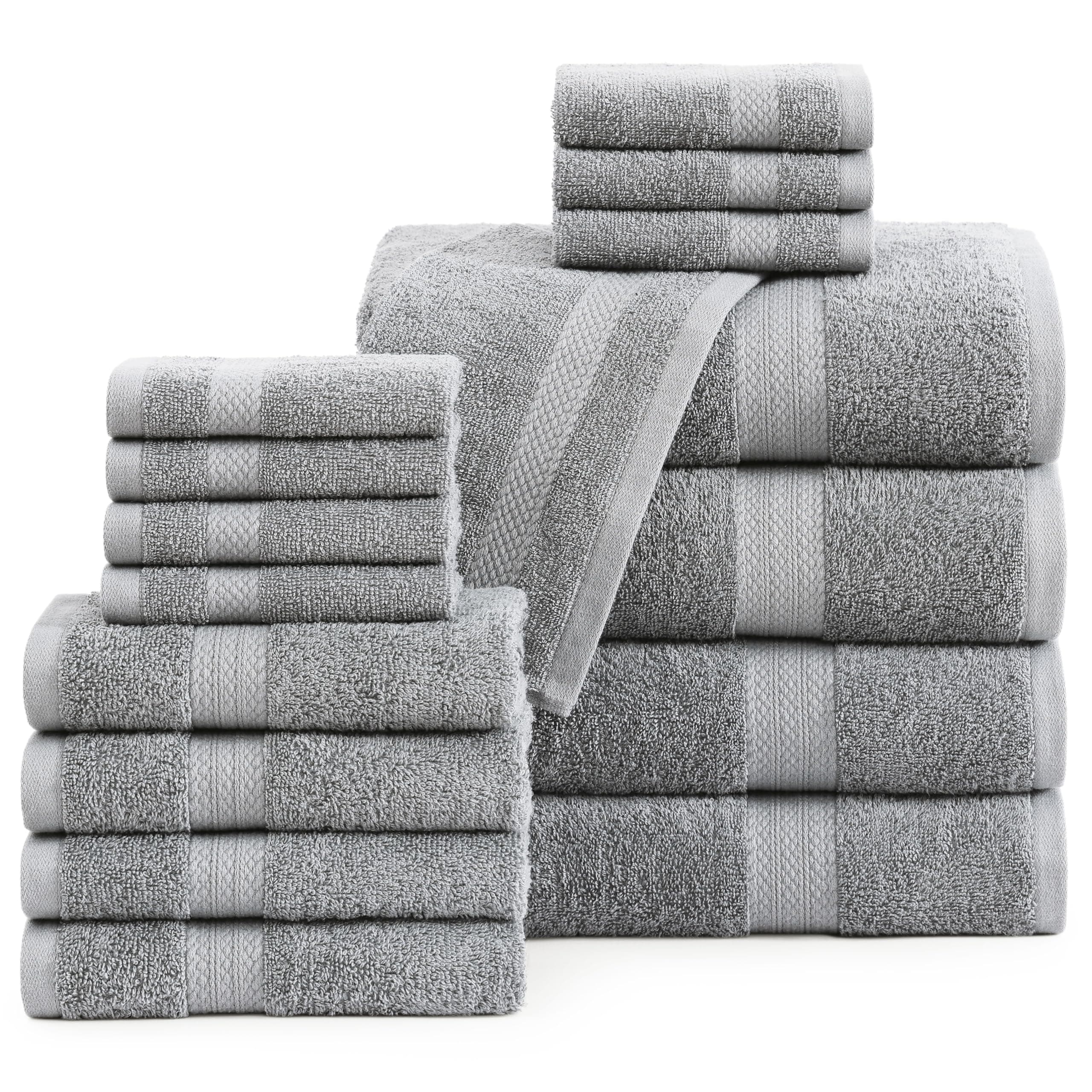 LANE LINEN 100% Cotton Luxury Bathroom Towel Set - 16 Pcs - Ring Spun, Quick ...