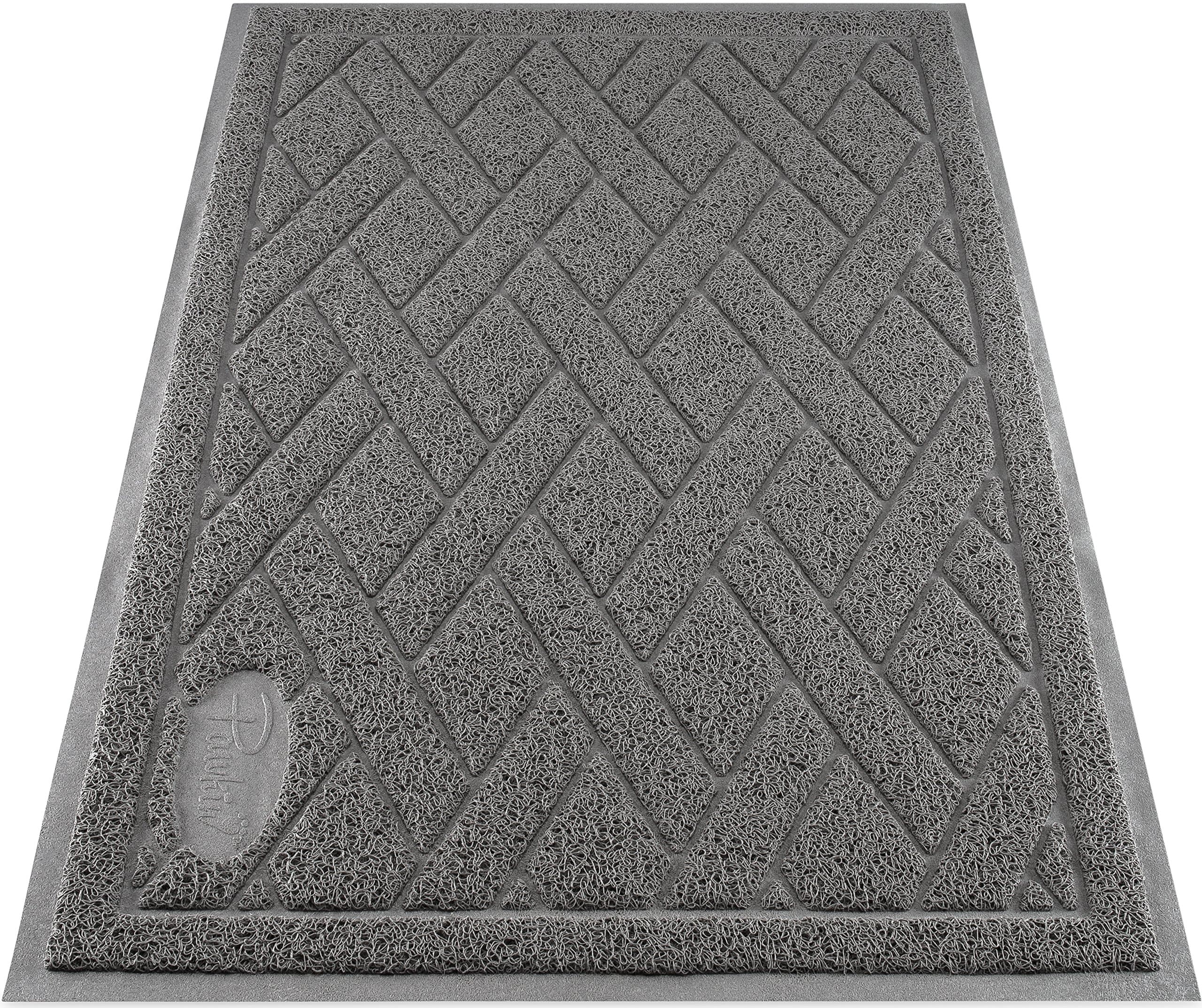 Cat Litter Mat, Patented Design with Litter Lock Mesh, Extra Large, Durable, Easy to Clean, Soft, Fits Under Litter Box, Litter Free Floors, Gray