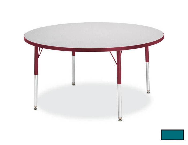 RAINBOW ACCENTS 6488JCA005 KYDZ ACTIVITY TABLE - ROUND - 36 in. DIAMETER 24 in. - 31 in. HT - GRAY - TEAL
