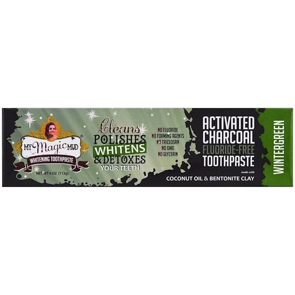My Magic Mud, Activated Charcoal, Fluoride-Free, Whitening Toothpaste, Wintergreen, 4 oz (113 g)