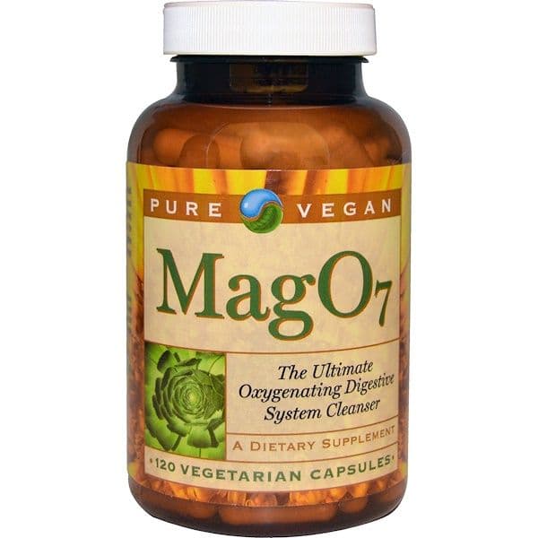 Pure Vegan, Mag 07, The Ultimate Oxygenating Digestive System Cleanser, 120 Veggie Caps 120 Count