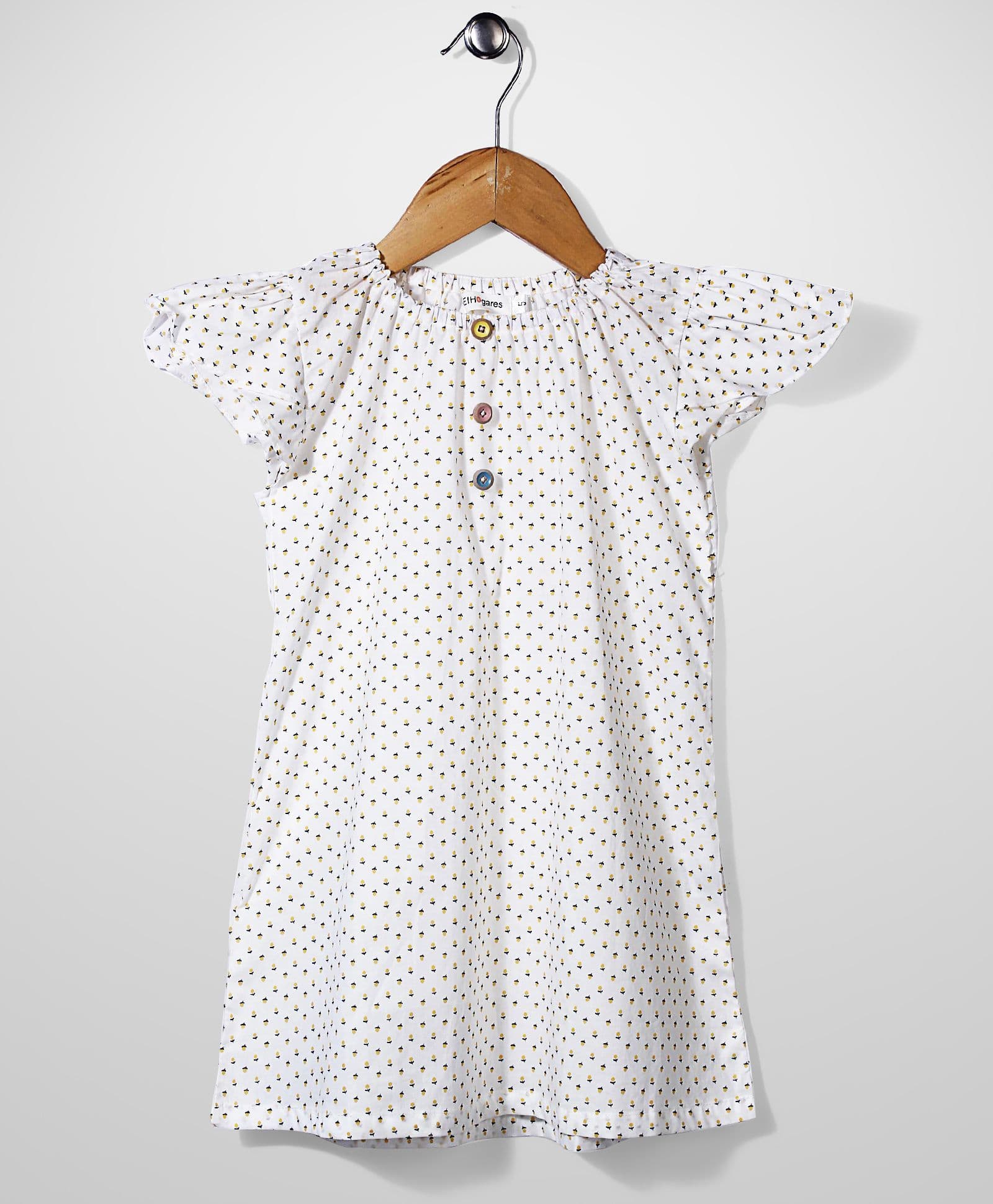 El Hogares Flower Print Top - White