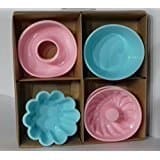 Qubic Inc 4 pcs Silicon Cup Cake Mould Decorating Mould Round/Flower Shaped
