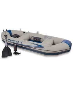 Intex Mariner 3 Boat Set - Grey and Blue.