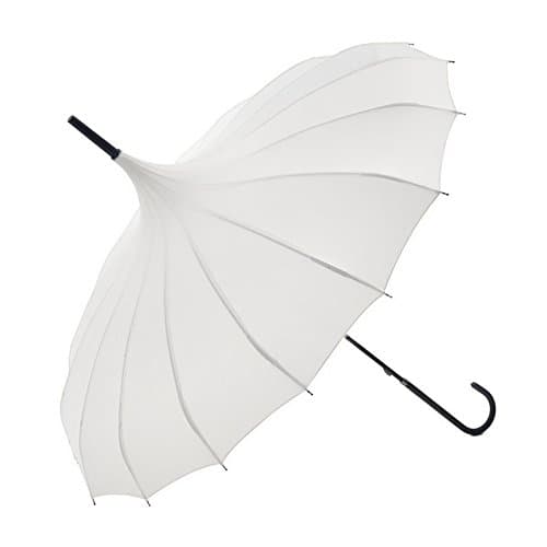 Olivia Elegant Pagoda Walking Umbrella - White