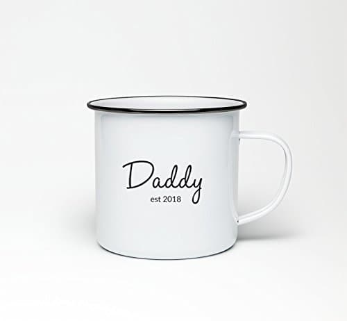 Daddy Est.2018 Mug Fathers Day Present New Dad Gift Enamel Coffee Tea Cup 10oz