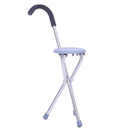 XRXY Creative Old Man Stool / Three-legged Crutches / With Seat Cane Chair / Collapsible Walker
