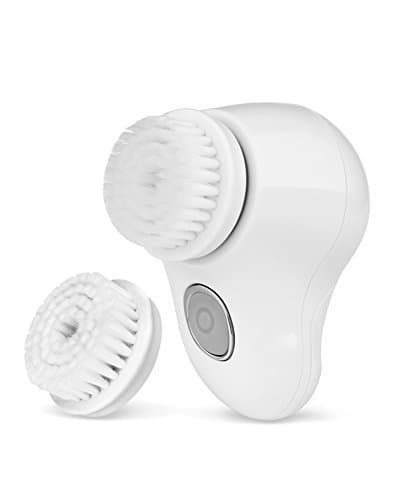 Face-Cleaning-Brush with two speed levels, with one deep-cleaning brush and one peeling-brush per unit, battery operated, color: white