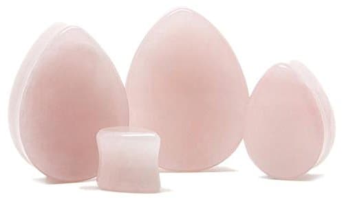 Rose Quartz Teardrop Plug - Custom Plugs (18)
