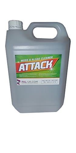 Attack - 5L Moss, Mould and Algae Remover Cleaner - Kitchens, Bathrooms, Windowsills, Taps, Showers, Baths, Sinks, Floors, Pipe Connections - Removes Unsightly Black Stains Elimitating Any Health Hazard - Pressure Washer Safe