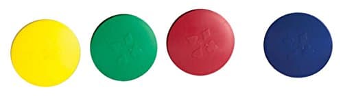Round Card Holders with Case in Red, Yellow, Green & Blue, Multi