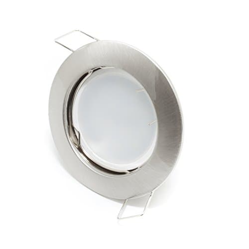 LED Spotlight Bulb 7 W GU10 220 V Built-in Round Silver 160 ° hole 6 cm light natural white