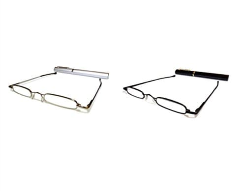 Metal Black / Silver 2-pack Reading Glasses +2.0, ultra slim and lightweight, CE certified / EN ISO 12870, comes with free matching oval aluminium tube with clip