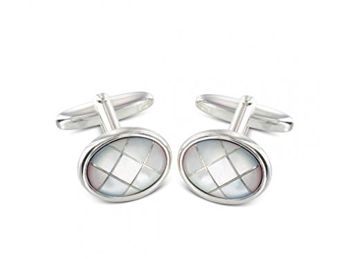 Grom Silver Mother of Pearl Cufflinks
