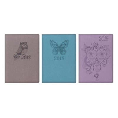 Tallon A5 Padded Cover Week to View 2018 Diary - Owl Design