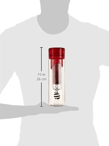 Acquablend Premium 600ml Twist Top Fruit Infuser Water Bottle. Create Your Own Naturally Flavoured Fruit Infused Water, Juice, Iced Tea & Sparkling Beverages. Ideal for Your Office and Home (Red)