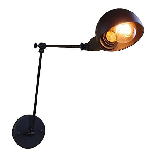 DPG American Swing Arm Wall Light Wrought Iron Wall Lights E27 Edsion Bulb Decorative Wall Sconce Villa Restaurant Corridor Stairs Hotel Bar Living Room Bedroom Lighting Fixtures, Without Bulb
