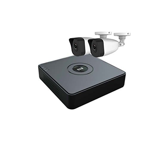 HiWatch by Hikvision 1080P IP Security Camera System with 4CH PoE HD NVR and 2x 2.1 Megapixels 1920 x 1080P Weatherproof CCTV Bullet Camera, Power Over Ethernet Kit (1TB Seagate Skyhawk CCTV HDD)