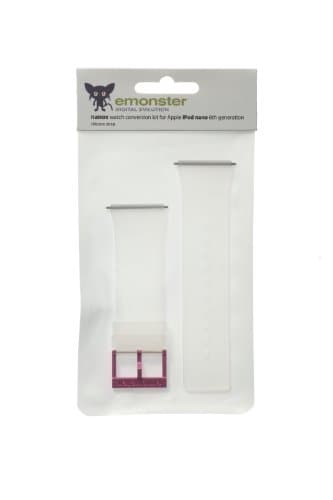 nanox - Apple iPod nano silicone strap (Clear strap / Pink buckle)