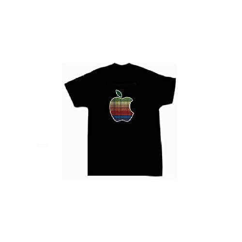 Apple Sound Reactive Equalizer EL Flashing T-Shirt - Size