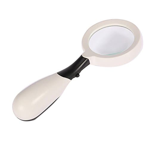 DFHHG® Magnifier, ABS Shell Glass Lenses 2 LED Lights White 210 * 90 * 40mm easy to carry