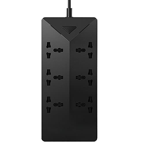Smart Surge Protector Power Strip with 6 Outlets & 5 Quick Charge USB Ports and 6ft Extension Cord Charging Station, Black