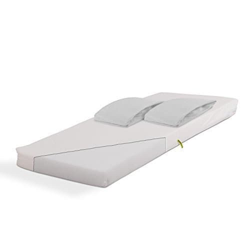 Baby Crib Mattress, Foam Core 40 x 90 White + 2 Fitted Bed Sheets, White