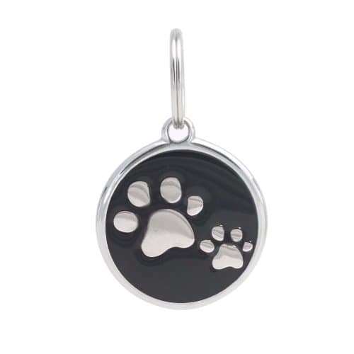 PetTouchiD - Smart Dog ID Tag, QR Code, Online Pet Page, GPS Location (REGULAR (30mm), BLACK Paws (30mm))