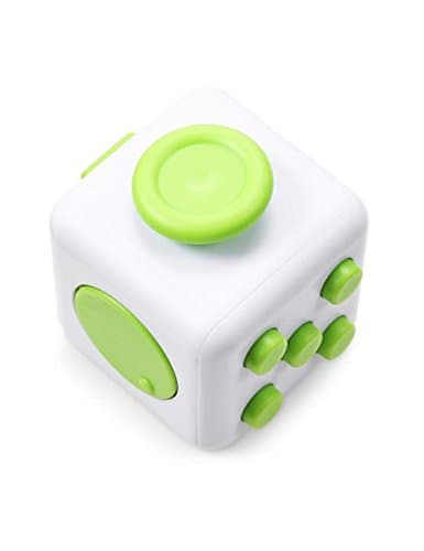 Mini Fidget Cube Relieves Stress And Anxiety, Fidget Toy Fun Cube Anxiety Attention Toy (Green White)