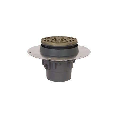 Soux Chief 822-2PNR Halo Adjustable Floor Drain with Deck Flange Schlage 40 Hub Connection by Soux Chief