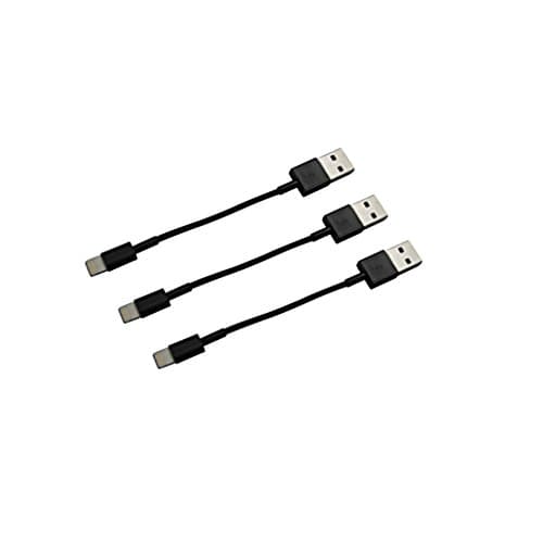 SeattleTech 10cm (3 pack) 4in 8Pin Short Charge USB Data Cable for iPhone 5 5S iPod-Black