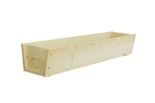 Flower Box/Planter, 105.5 x 23.5 x 18.5 cm, Natural Wood