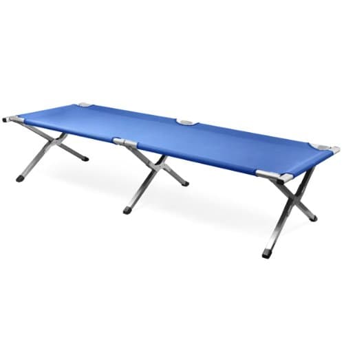 Checknow Heavy Duty Super Light Folding Camp Camping Caravan Guest Bed Aluminium Bed (Blue)