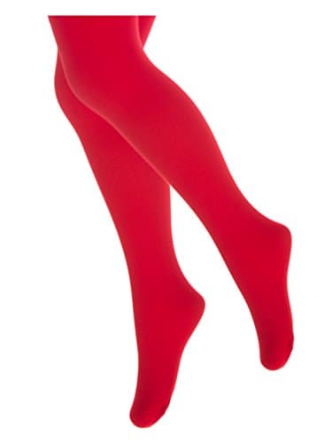 TLLC Girls Plain 60 Denier Microfibre Opaque Tights (Age 5-6, Red)