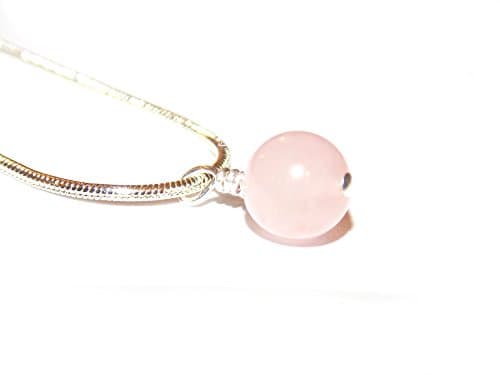 Beautiful Healing 10mm Rose Quartz Gemstone (Grade A) on a delicate Snake Chain
