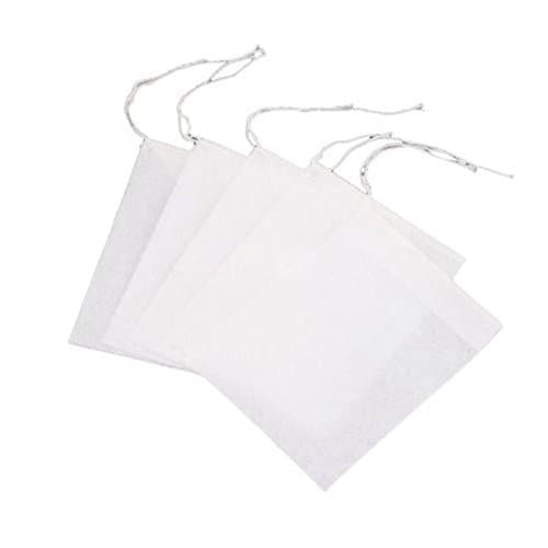 Kornblume 100 Pcs Disposable Drawstring Seal Filter White Empty Tea Bags