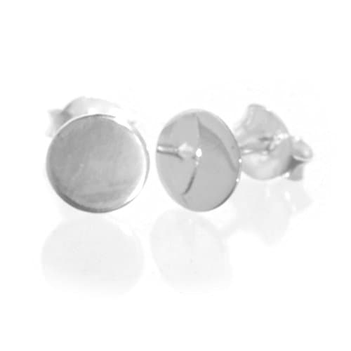 Minimalist Sterling Silver Jewellery: Small 6mm Flat Circle Stud Earrings (E707)