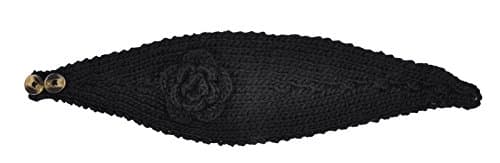 Gardinesca Lady Adjustable Hand Knit Headwrap with Knitted Boho Chic Flower
