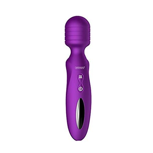 Automatic Heating Cordless Electric Wand Massager - 12x Powerful Multi Speed Vibration Whisper Quiet USB Rechargable Waterproof Handheld Portable Magic Vibration-Therapy Neck Back Shoulders Massager (Violet)
