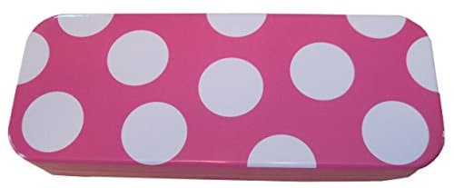 Pink and White, Tin, Eco-friendly, Mini Pencil Box. Use As Pencil, Jewelry, Gift, Candy, Baby Shower, Make-up, Wedding Favor or Birthday Gift Box
