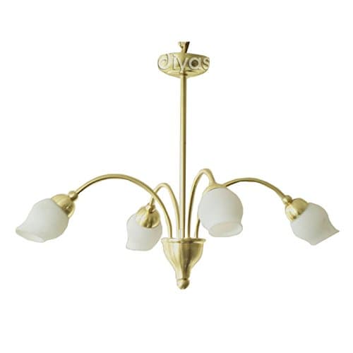 * Rimini Pendant 4 Light Satin Brass/Opal Glass