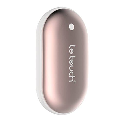 Rechargeable Hand Warmers Reusable double-sided Heating & mini Portable Power Bank USB Charger with 5200mAh External Battery Rose Gold