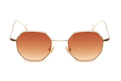 Free Rose Vintage Style Square Shape Sunglasses Flat Mirror (Light Bronze)
