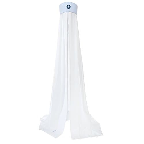 Canopy Cot Nordic Coast | Bed Sky Blue 160 x 240 | 100% Pure White Cotton | Great Baby Bed Canopy Four Poster Bed Drapes Baby Blue